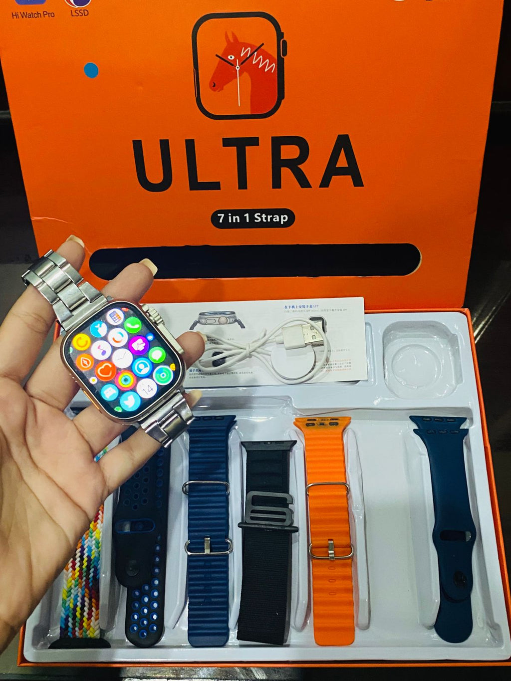 Hi Watch Pro Ultra Smartwatch – 7-in-1 Strap Bundle - the makoza hub